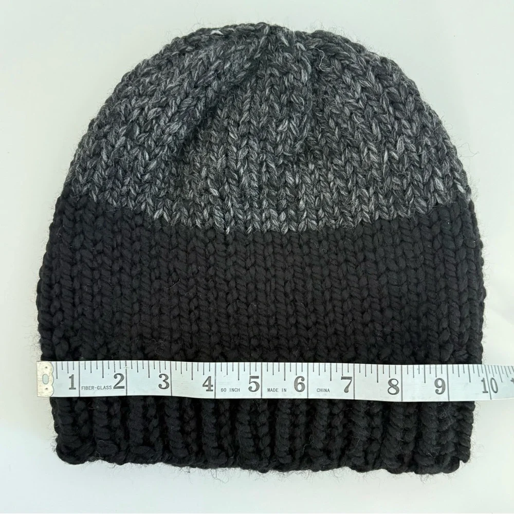 Handmade Knit Beanie – Charcoal & Black